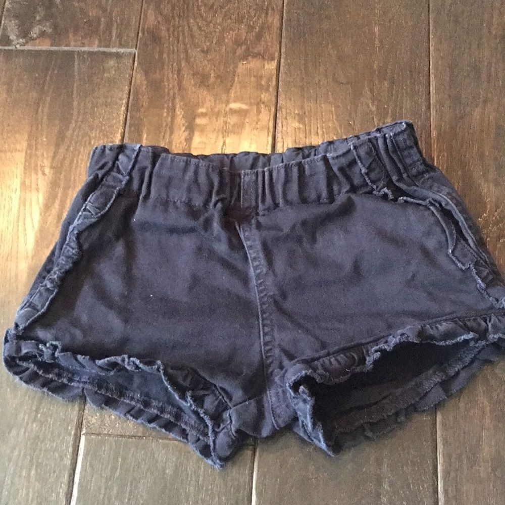 J crew Crewcuts girls navy blue ruffle shorts sz 7